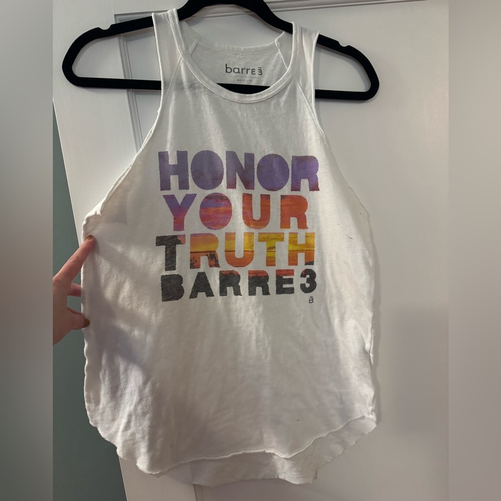 Barre3 White Tank Top - Honor Your Truth